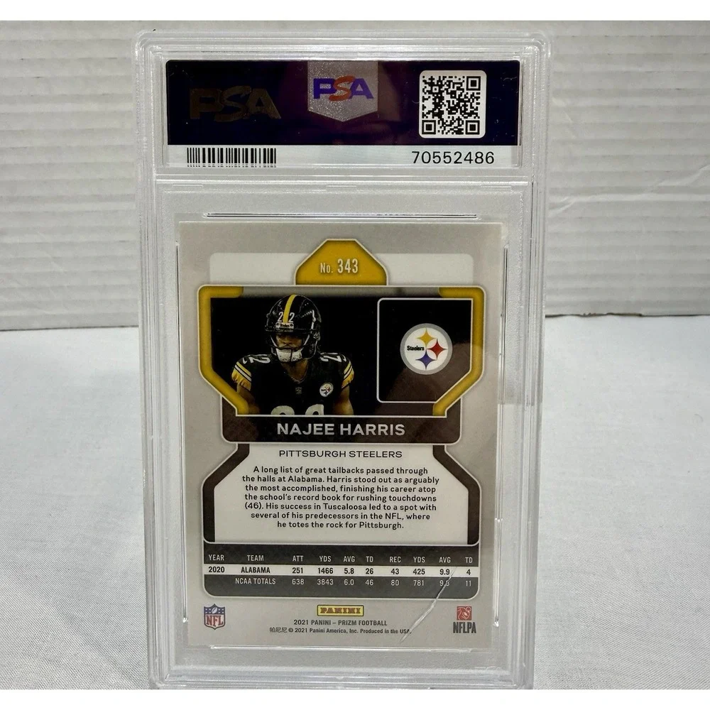 Najee Harris 2021 Panini Prizm Rookie RC #343 Steelers PSA Grade 9 Mint See Note
